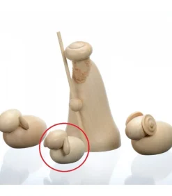Agneau En Bois Pour Crèche De Noël, 3 Cm