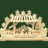 Arche Lumineuse Led, Personnages Crèche De Noël En Bois Naturel Cisele