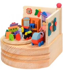 Boite A Musique En Bois, Maman Et Ses 2 Enfants