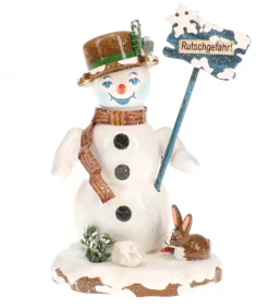 Bonhomme De Neige "Risque De Glisser" - Village De Noël Miniature