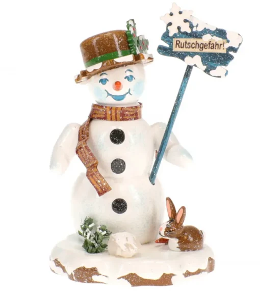 Bonhomme De Neige "Risque De Glisser" - Village De Noël Miniature