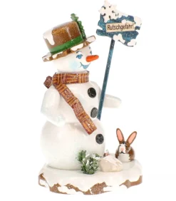 Bonhomme De Neige "Risque De Glisser" - Village De Noël Miniature