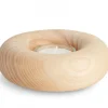 Bougeoir En Bois De Frene Blanc , 12 Cm