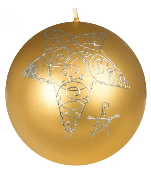 Bougie De Noël Boule Avec Etoile, 8 Cm