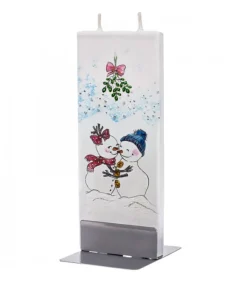 Bougie De Noël Couple Bonhomme De Neige