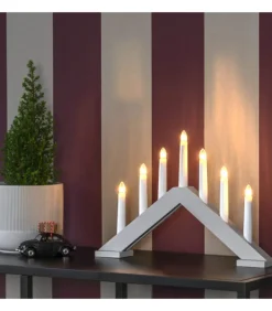 Chandelier Scandinave En Bois, Laque Beige Mat