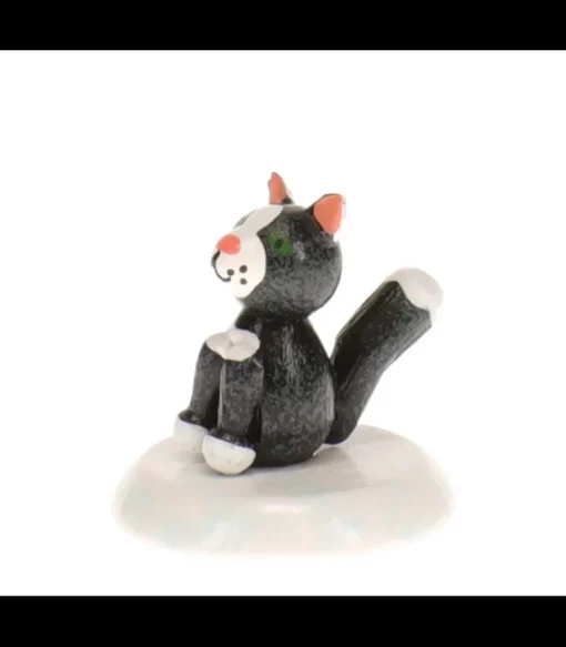 Chat Noir , Village De Noël Miniature