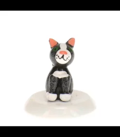 Chat Noir , Village De Noël Miniature