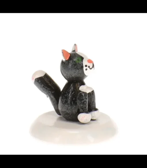 Chat Noir , Village De Noël Miniature
