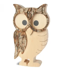 Chouette Hulotte En Bois, 14 Cm