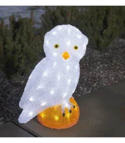Chouette Lumineuse Led Acrylique, 36 Cm