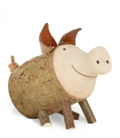 Cochon En Bois Assis, 4 Cm