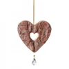Coeur En Bois A Suspendre Avec Cristal Swarovski