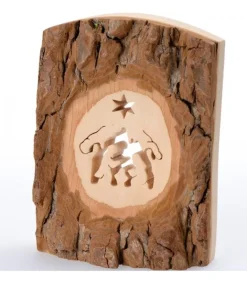 Crèche A Poser En Ecorce De Bois, 11 Cm