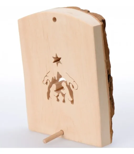 Crèche A Poser En Ecorce De Bois, 11 Cm