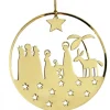 Crèche De Noël Design Doree A Suspendre