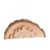 Crèche De Noël En Relief, Taillee Dans Un Rondin De Bois, 20 Cm
