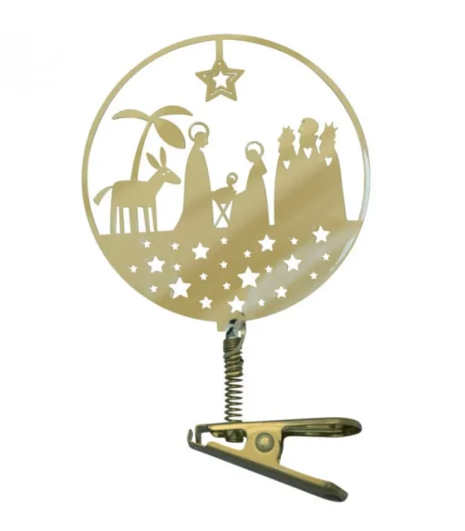 Crèche Nativite A Clipser Sur Le Sapin De Noël