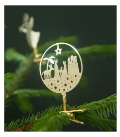 Crèche Nativite A Clipser Sur Le Sapin De Noël