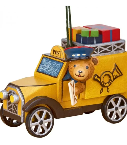 Déco Sapin Vintage, Ourson Et Voiture De La Poste