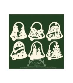 Décoration De Noël Pour Sapin, 6 Clochettes En Bois - Set N° 18