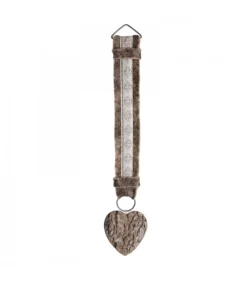 Décoration Murale Montagne 46 Cm Avec Coeur Motif Blanc