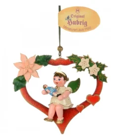 Décoration Sapin De Noël, Ange Dans Un Coeur Rouge
