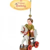 Décoration Sapin De Noël Vintage, Enfant Sur Un Cheval De Bois,