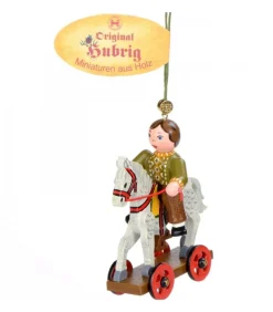 Décoration Sapin De Noël Vintage, Enfant Sur Un Cheval De Bois,