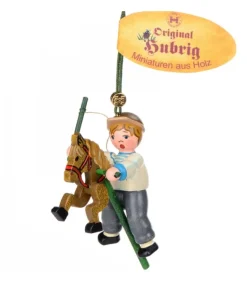 Décoration Sapin De Noël Vintage, Petit Garcon Sur Un Cheval En Bois