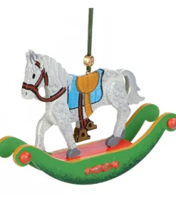 Décoration Sapin De Noël Vintage, Cheval A Bascule En Bois