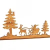 Diorama En Placage D'Olivier, Père Noël En Traineau Dans La Foret,12 Cm