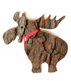 Elan En Bois Avec Noeud Rouge 14 Cm