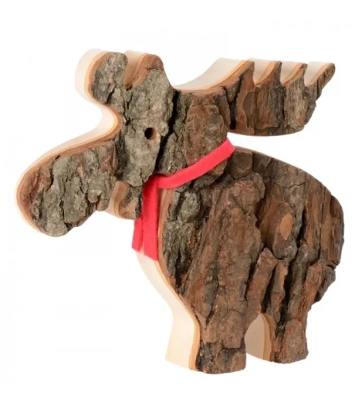 Elan En Bois Avec Noeud Rouge 14 Cm