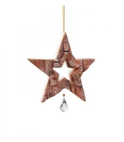 Etoile En Bois Avec Cristal Swarovski