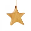 Etoile En Bois D'Aulne A Suspendre, Asymetrique 9 Cm