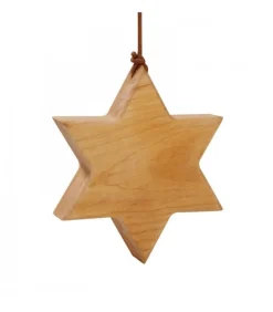 Etoile En Bois D'Aulne A Suspendre 9 Cm