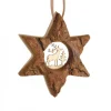 Etoile En Bois, Motif Cisele Cerf, 7 Cm