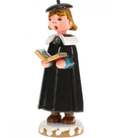 Fillette Chanteuse Avec Livre De Chorale De Noël - Village De Noël Miniature