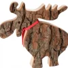 Grand Elan En Bois Avec Noeud Rouge 18 Cm