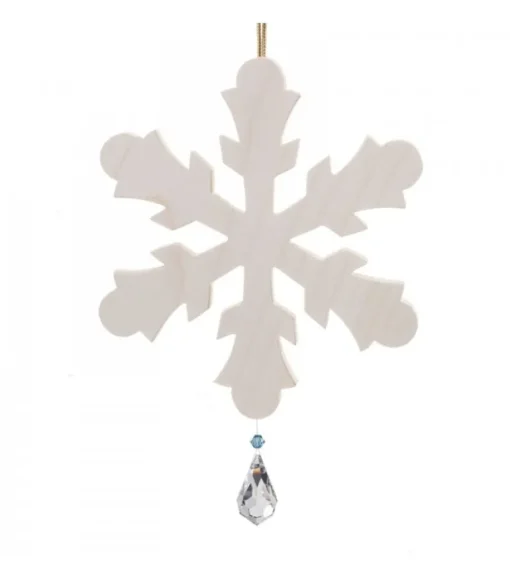 Grand Flocon De Neige A Suspendre Avec Cristal Swarovski 12 Cm