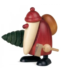 Grand Père Noël Et Sapin, 19 Cm
