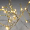 Guirlande Led A Pile, 20 Diodes Ambrees, Fil Laiton