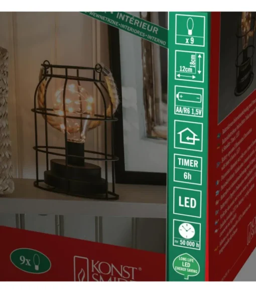 Lanterne Lumineuse A Led En Metal, Ronde, 18 Cm