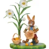 Lapin De Paques En Bois Avec Corbeille A Oeufs