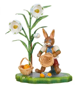 Lapin De Paques En Bois Avec Corbeille A Oeufs