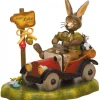 Lapin De Paques En Bois Dans Auto