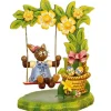 Lapin De Paques En Bois Et Balancoire Fleurie