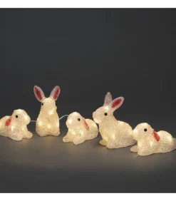 Lapins Lumineux 14 Cm En Acrylique, 40 Diodes Blanc Chaud