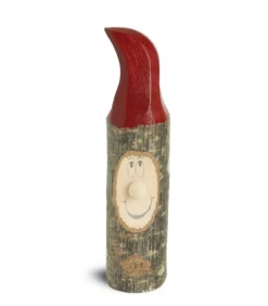 Lutin En Bois Père Noël Avec Bonnet Rouge Peint, 10,5 Cm